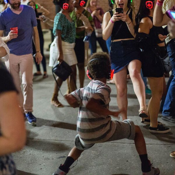 Winter Night Lights Iowa City Downtown District